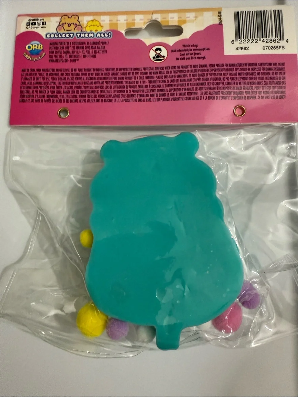 Taba-licious Teal & White Squishy Hamster Kids Learning Toy